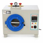 HSCo vacuum oven HSC-VO with round door window, vacuum gauge and controller