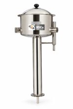 HSCo deionised and distilled water plant component with steel chamber, domed lid, side fittings and long tube
