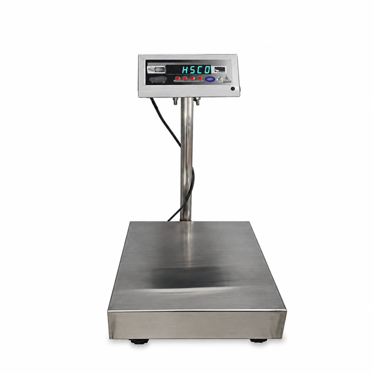 front-1-2-1.jpg HSCo PLSSWWR100 water resist platform scale with stainless steel platform and pole display