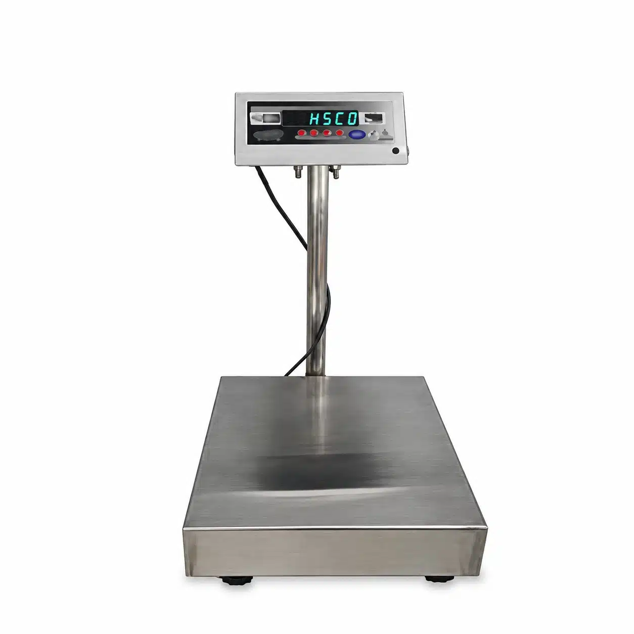 front-1-2-1.jpg HSCo PLSSWWR100 water resist platform scale with stainless steel platform and pole display