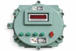 HSCo weighing indicator in a round green enclosure