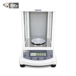 LAB300 precision laboratory balance with glass draft shield and keypad