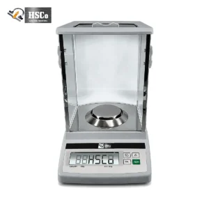 HSCo LAB220.1 analytical balance with glass draft shield and LCD display
