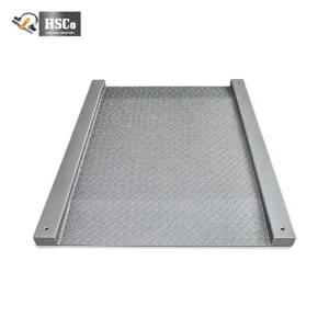 Grey low-profile internal ramp platform with built-in ramps at both ends
