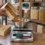 Dry fruit box weight check: almonds poured from a gift box into a bowl on a stainless-steel scale