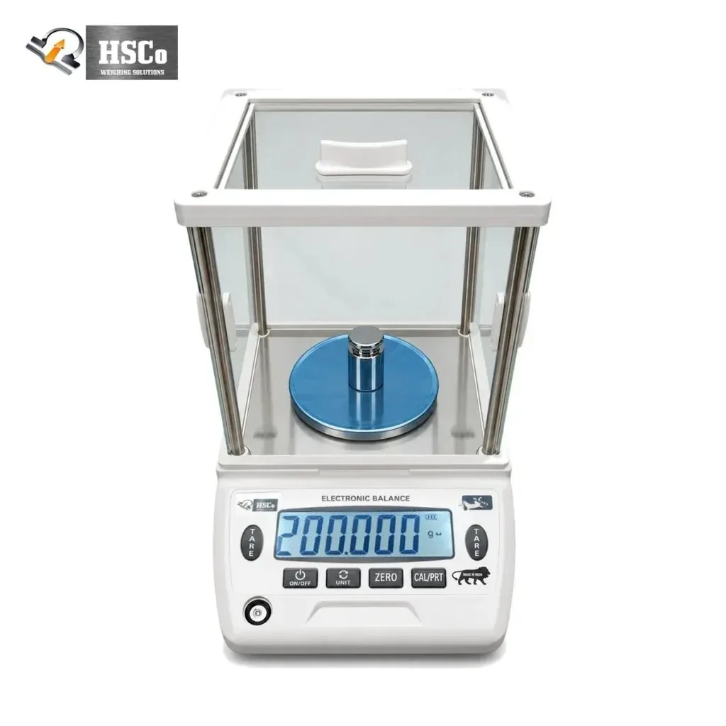 Silver coin weight: how to check it before you pay at the counter 9 HSCo LAB301 laboratory balance with glass doors and a weight on the pan